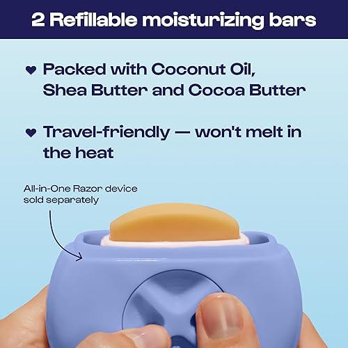 Miniatura 9 de Alleyoop Maquinillas de afeitar de viaje portátiles para mujeres, perfectas para retoques sobre la marcha, incluye cuchillas recargables, barra