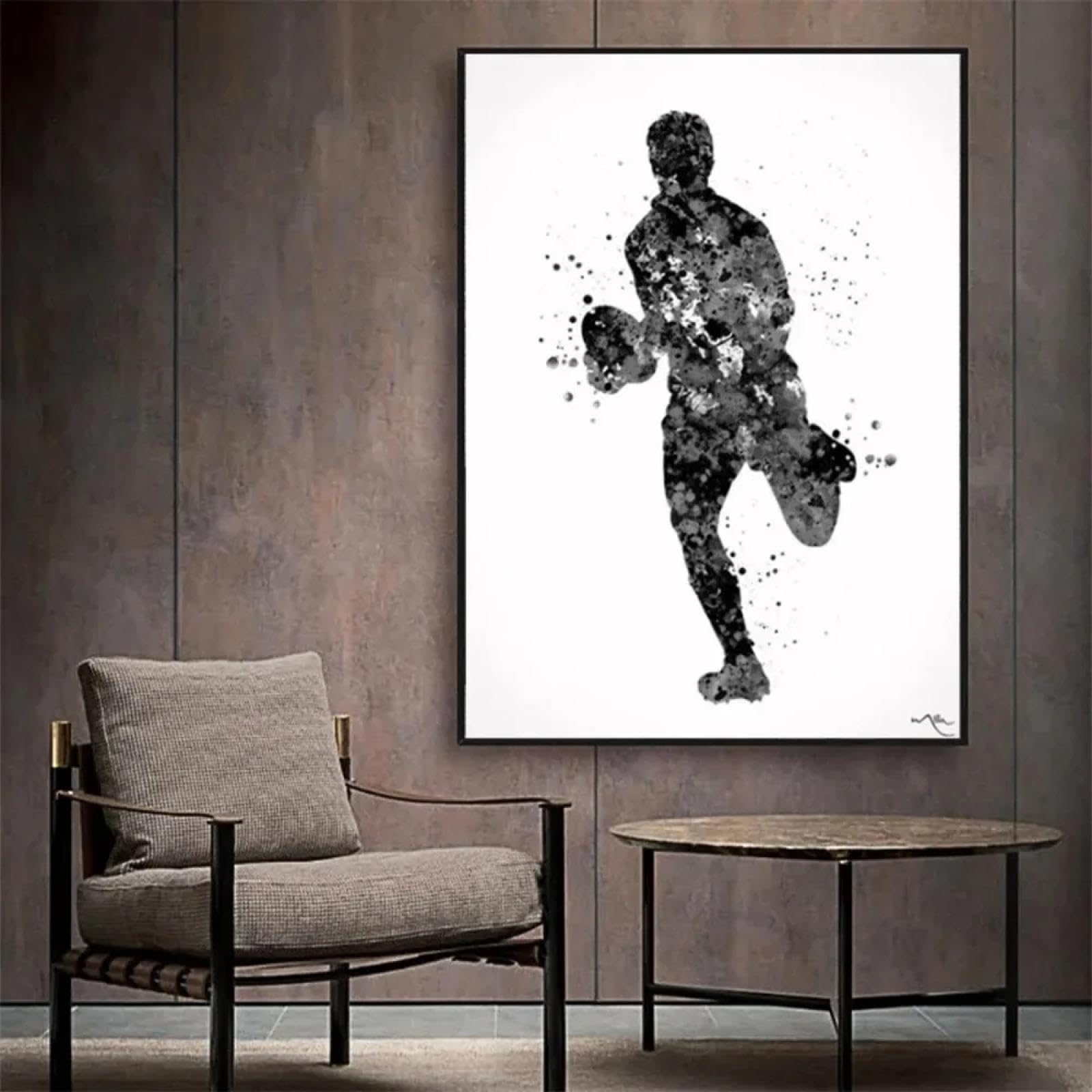 MAIMANG Cuadro de lienzo de fútbol con arte de pared abstracto clásico para niños, póster impreso en HD, decoración para el hogar, sala de estar, dormitorio, 40 x 60 cm x 3, sin marco