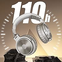 Vista 4 de OneOdio auriculares Bluetooth supraaurales, 110 horas de sonido estéreo inalámbrico/con cable, plegables, con graves profundos, controladores