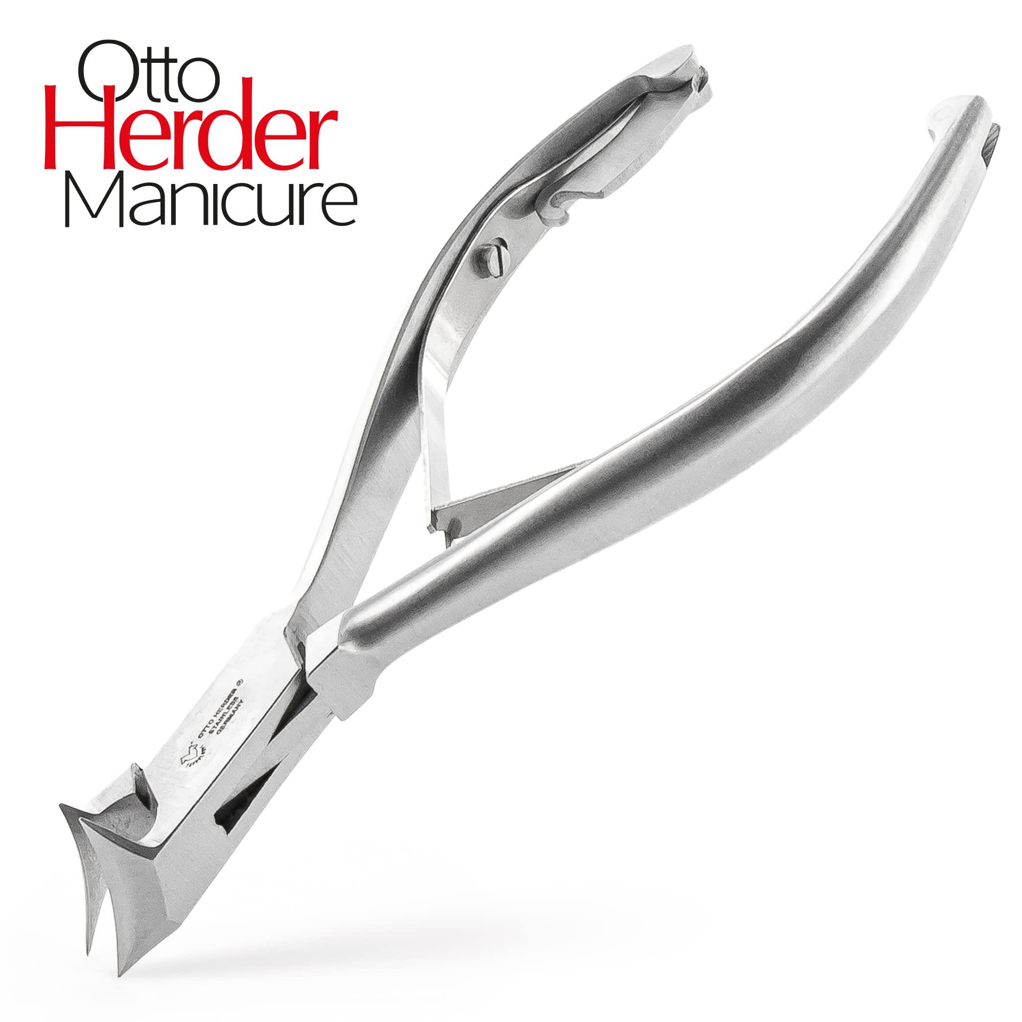 OTTO HERDER Cortaúñas de 14 cm, cortaúñas de acero inoxidable, cortaúñas con 1,6 cm de longitud de corte para uñas gruesas y encarnadas