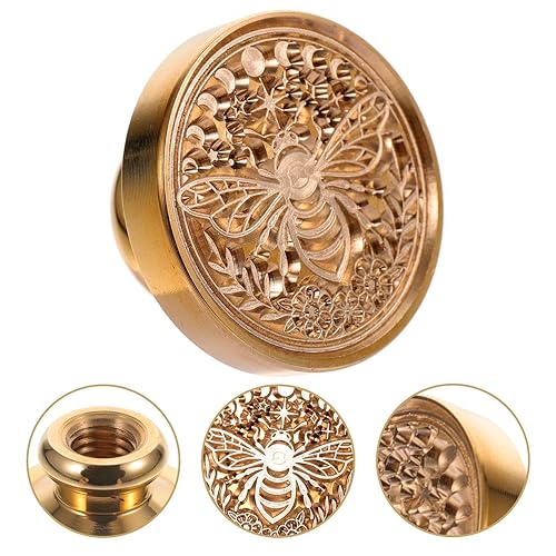 Miniatura 9 de SEWACC Cabeza de sello de cera, cabeza de sello de cera de latón antiguo, cabeza de sello de sellado 3D, cabezales de sello para sobres, postales,