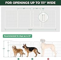 Vista 39 de FXW Puerta para perros extra ancha diseñada para uso en interiores, ancho ajustable de hasta 165 pulgadas de ancho