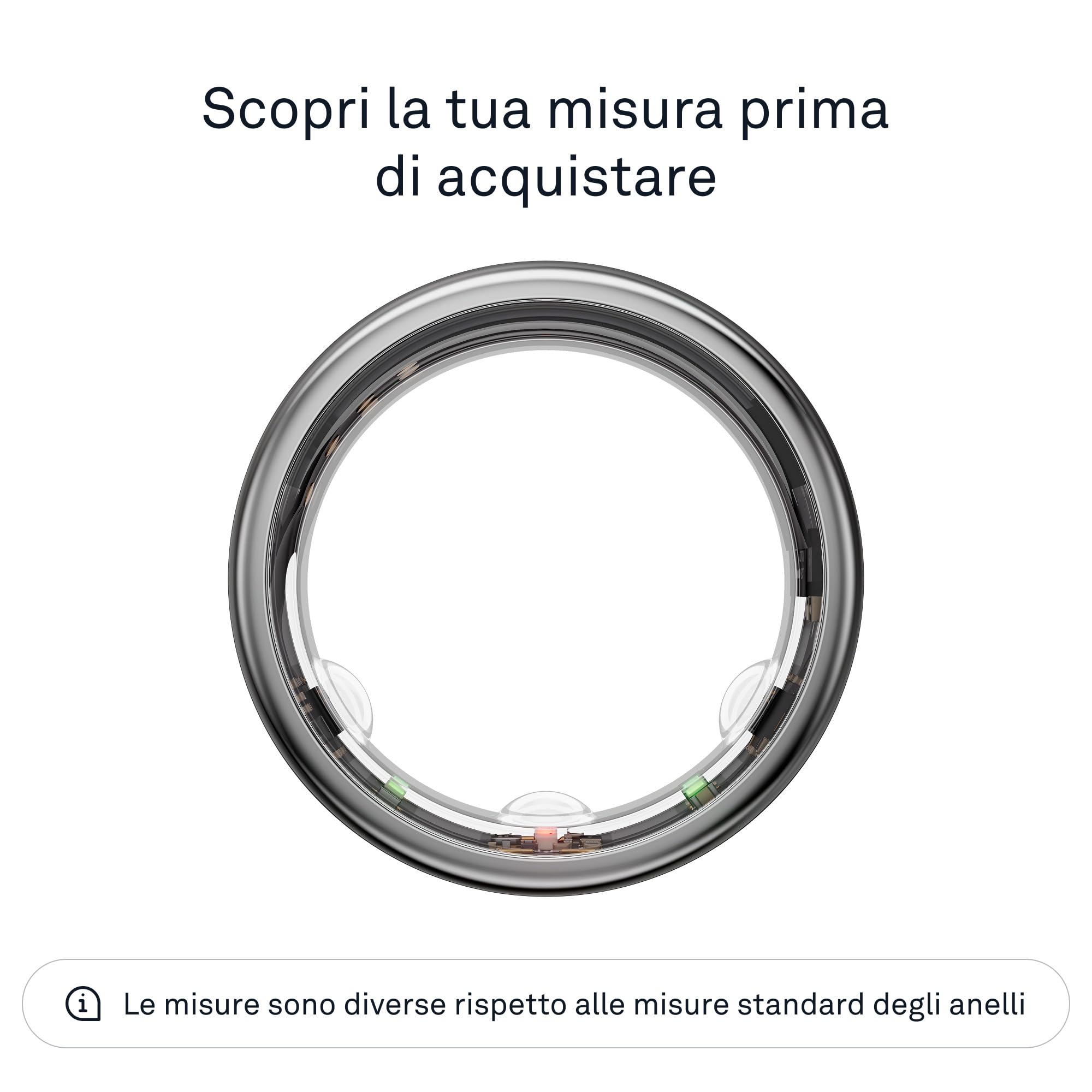 Oura Ring Gen3 Horizon - Misura 6, Silver | Monitora sonno, frequenza cardiaca e fitness - Batteria fino a 7 giorni - Compatibile con iOS/Android - Provalo con il kit di misurazione Oura