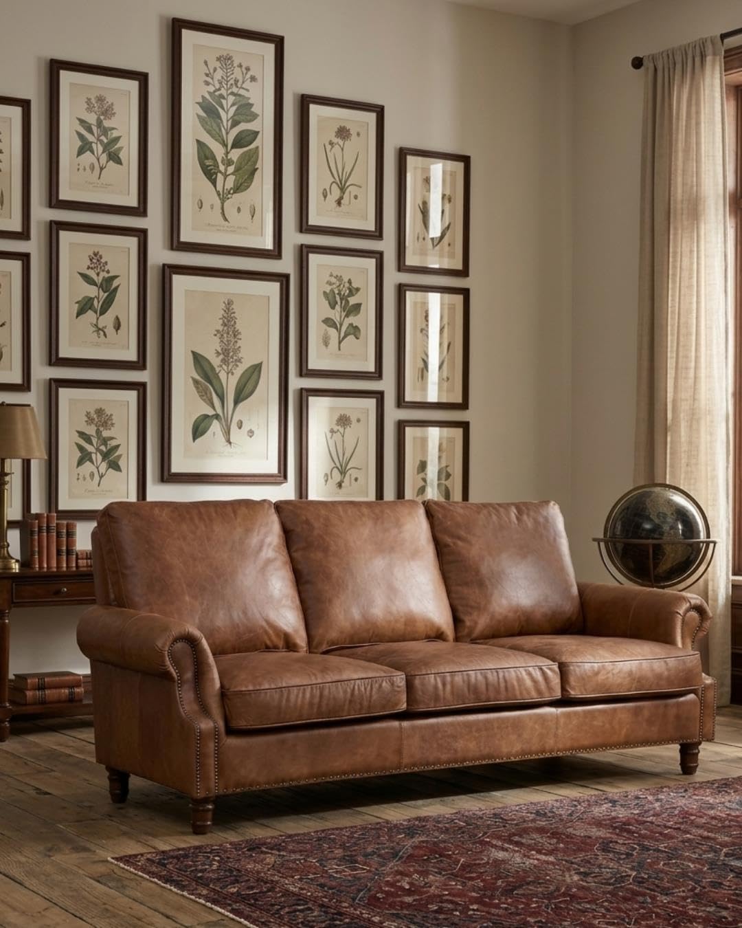Crafters and Weavers English Rolled Arm Sofa in Bark