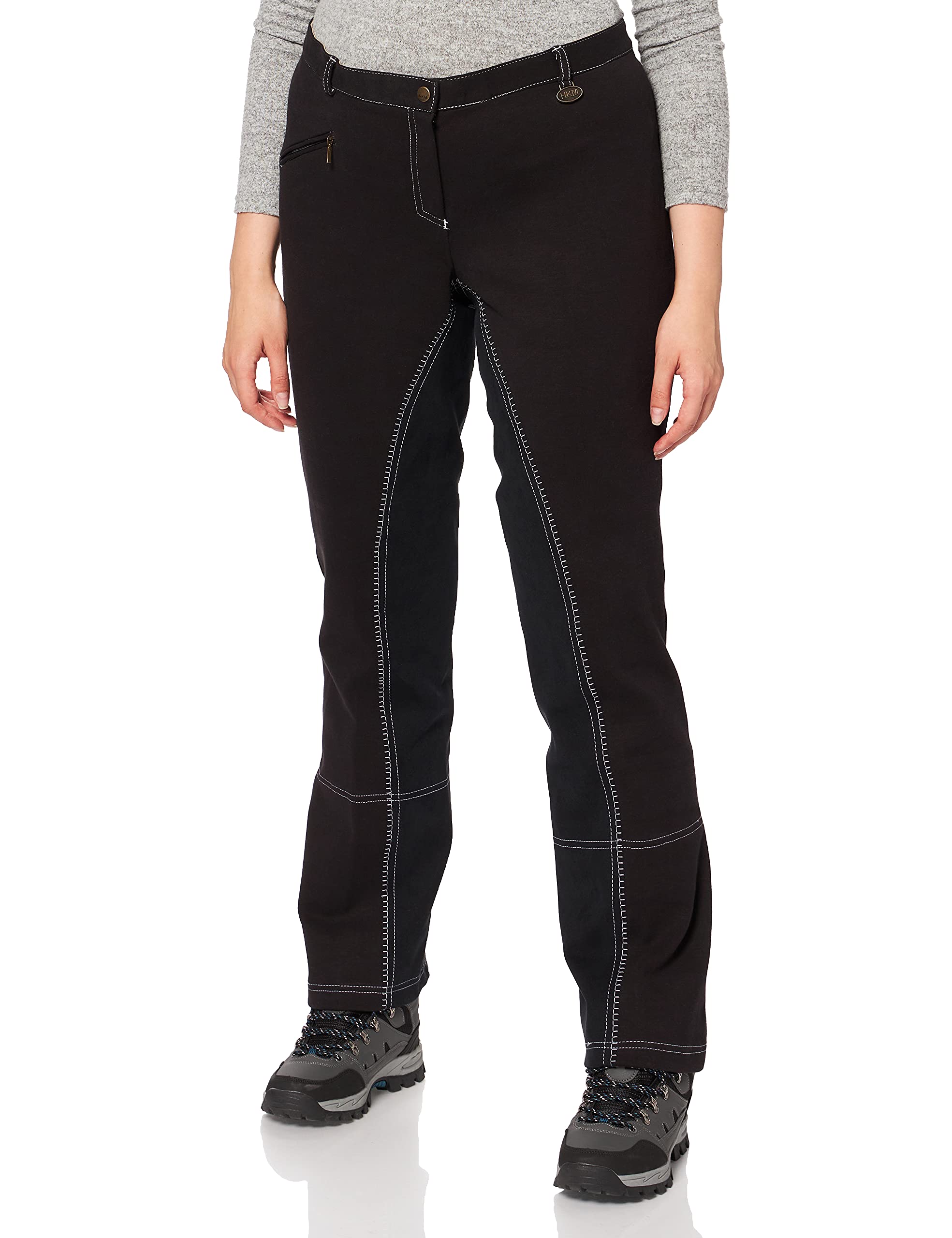 HKM Jodhpur Chic - Pantalones de equitación para Hombre, Mujer Infantil, Pantalones, 4000315596126, Negro – Negro – 9191, 34