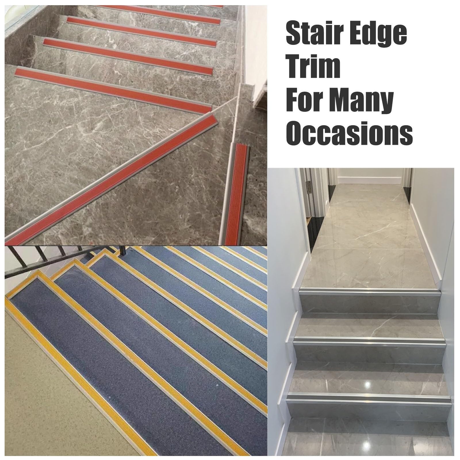 Perfil de Borde Tira de Transición Plana para Escaleras, Molduras para Escaleras de Piso de Vinilo con Tiras de Goma Antideslizantes, Cojines Interiores Al Aire Libre de La Escalera ( Color : Blue , S