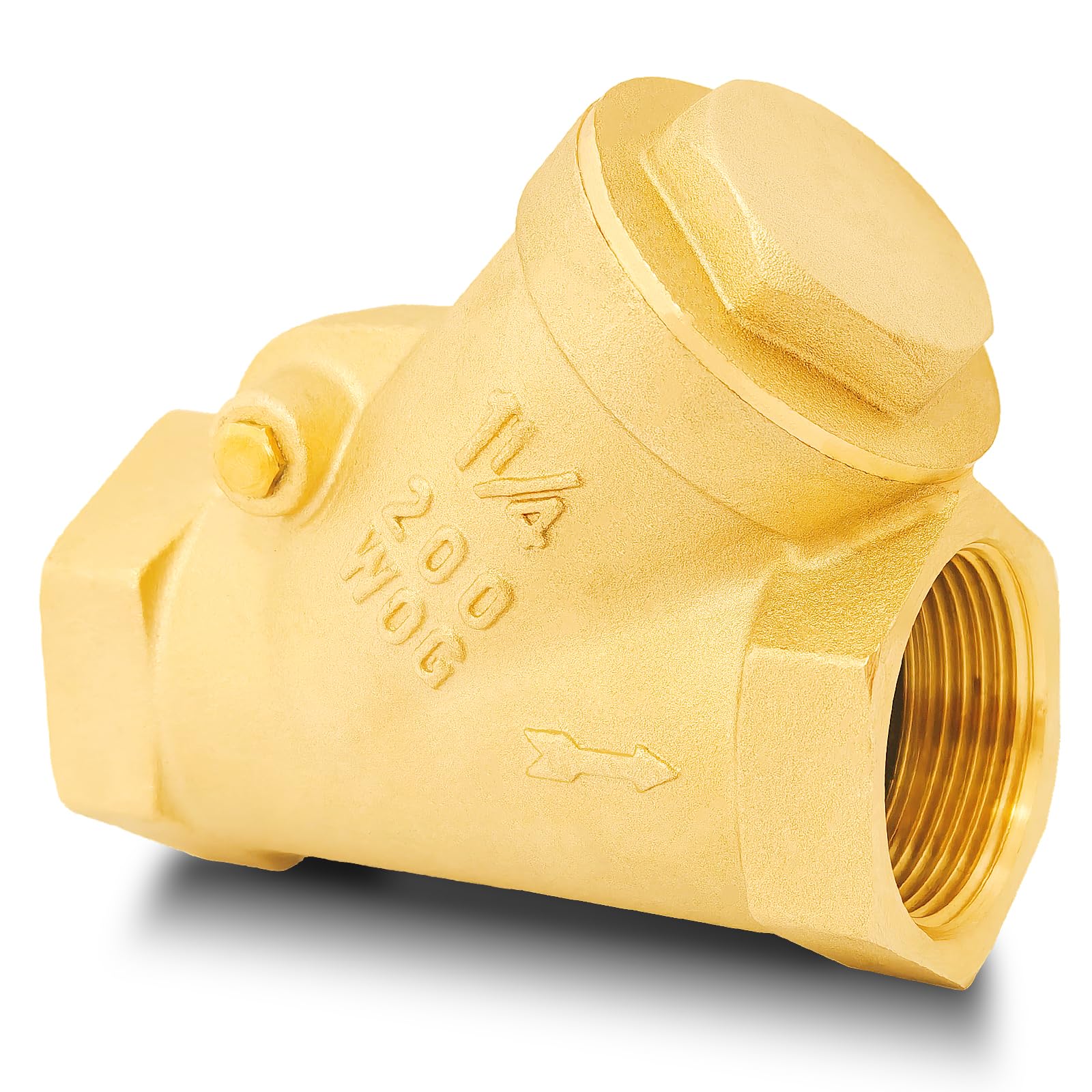 Clapet anti-retour en Y 1-1/4" NPT laiton pour réseau eau de maison verte