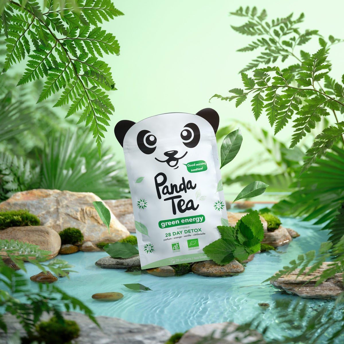 Panda Tea – Duo Green Energy & Libertea – Thé Vert Bio Énergie & Tisane Drainante – 2x28 Sachets Coton – Boost Énergie, Minceur & Rétention d’Eau, Jambes Lourdes – Mate, Hibiscus & Plantes Bio