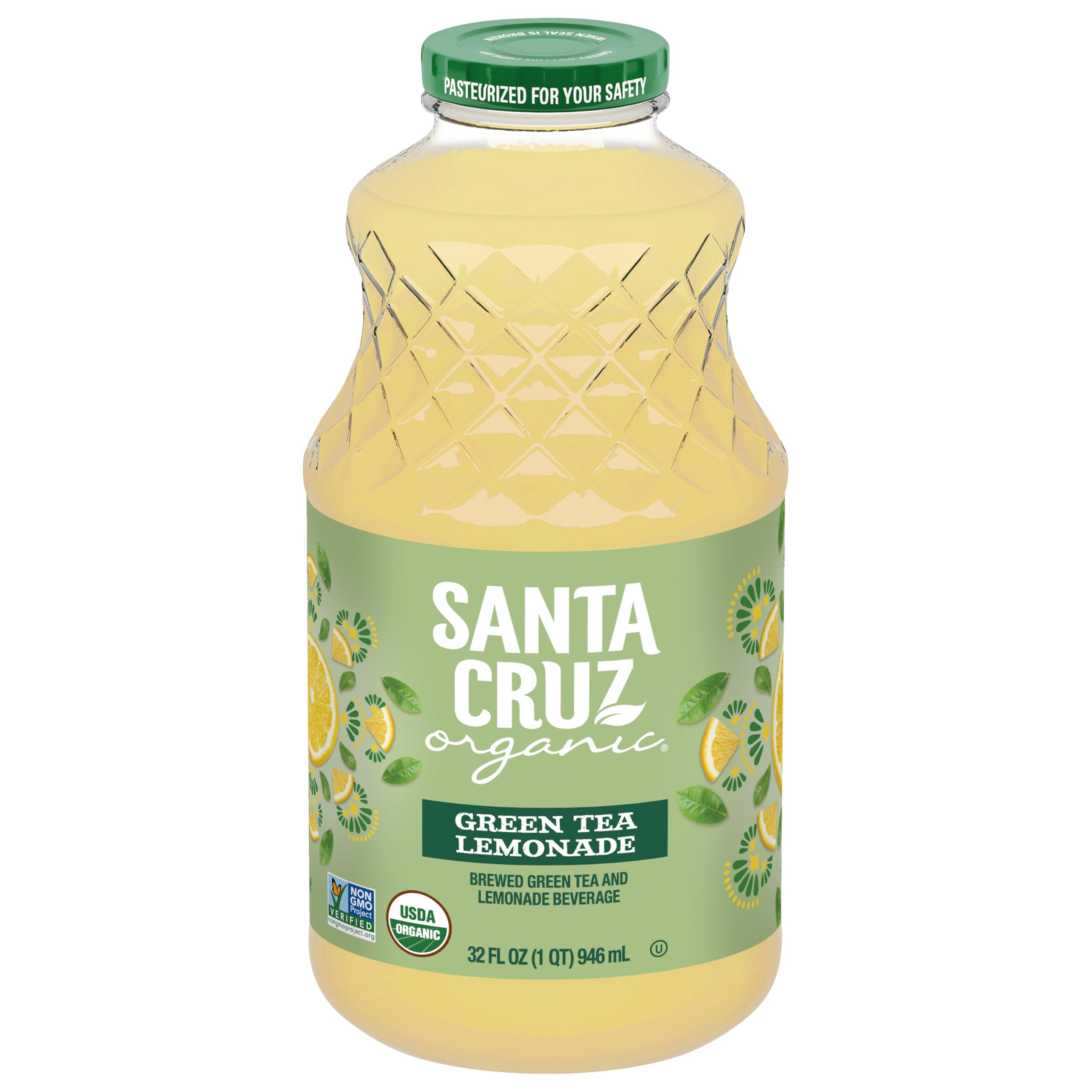 Santa Cruz, Organic Green Tea Lemonade +Crv, 32 Ounce
