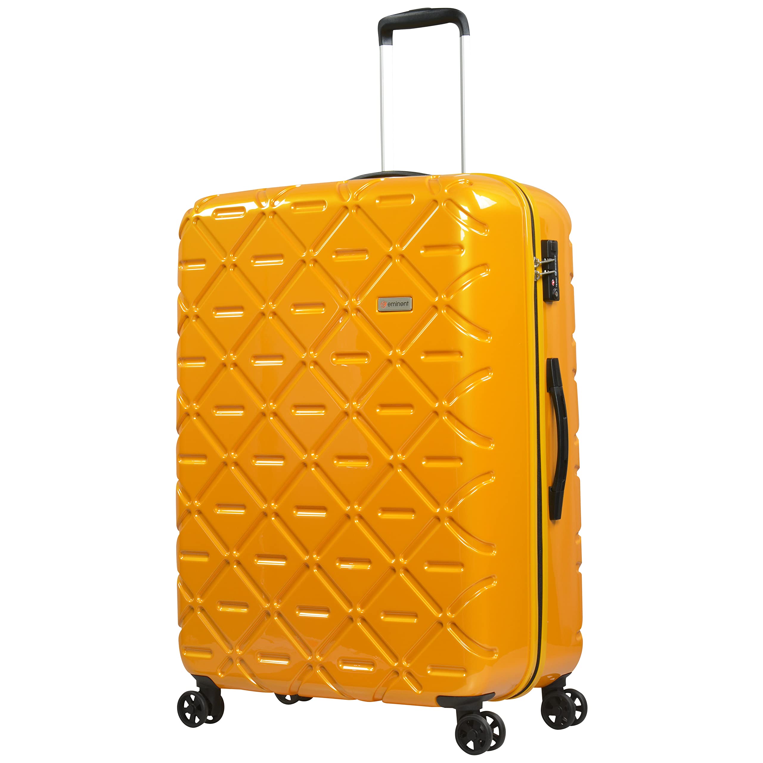 Wheeled Unisex Hard shell Luggage Macrolon Lightweight 4 Quiet 360° Double spinner Wheel Suitcase with TSA lock KG18 (Checked Luggage 28-Inch, Sunset Yellow)