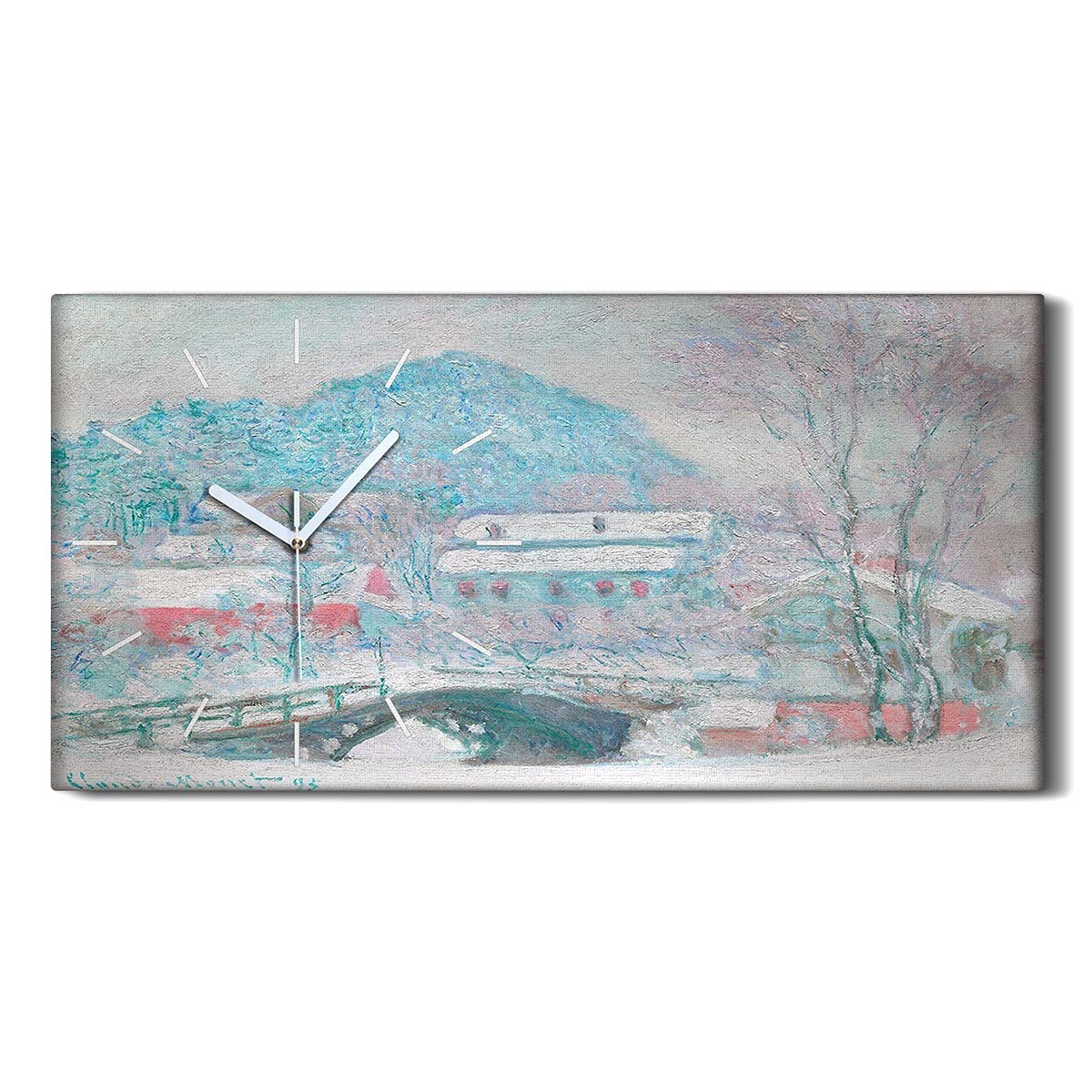 Horloge sur Toile Salon Ambiance Cocooning Neige de Norvège