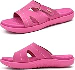 KuaiLu Womens Fashion Orthotic Slides Ladies Lightweight Athletic Recovery Yoga Mat Sandals Slip On Thick Cushion Slippers Sandals With Comfortable Plantar Fasciitis Arch Support