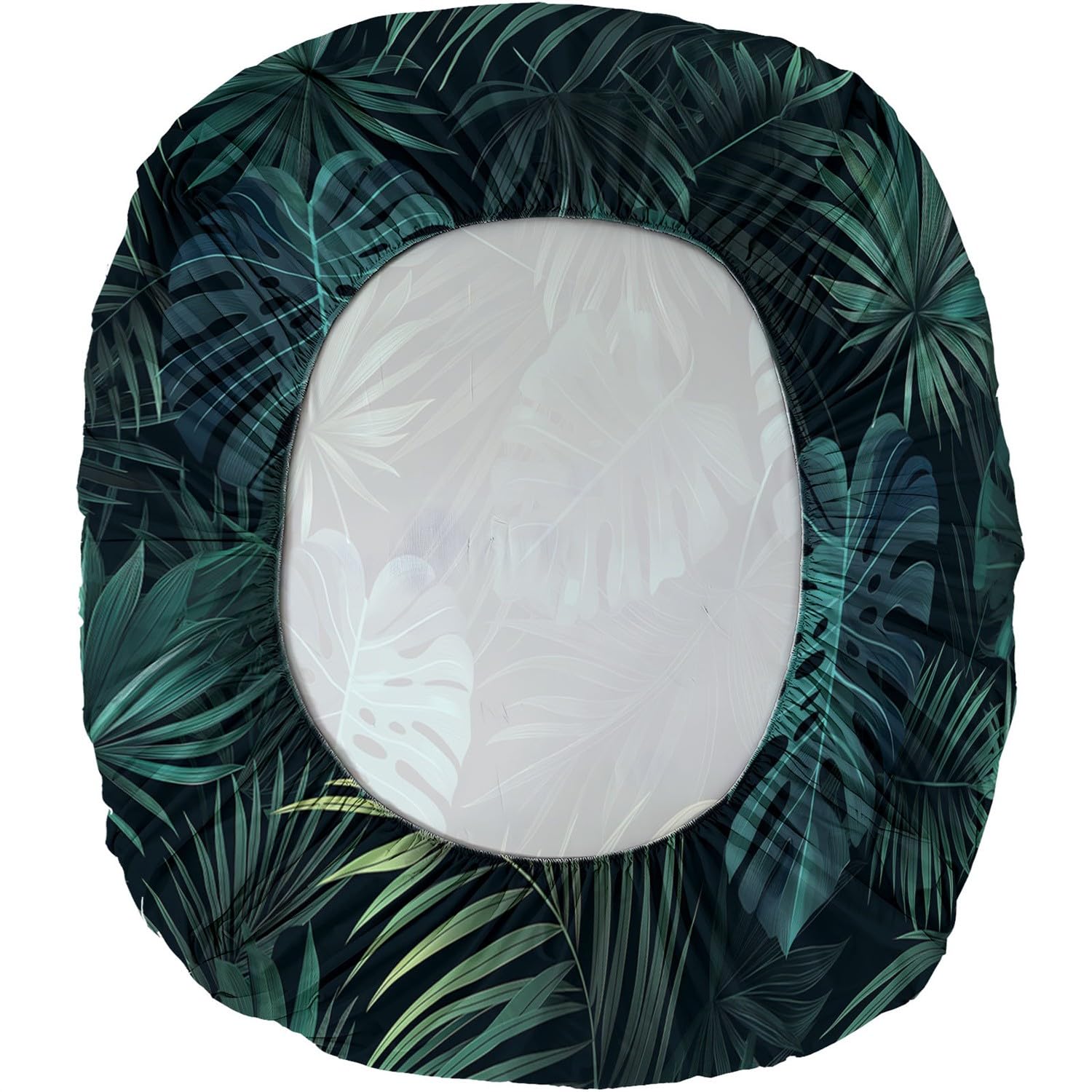 Lenzuolo con angoli con foglie tropicali, facile da pulire, in morbida microfibra spazzolata, 160 x 200 + 30 cm, lavabile in lavatrice, 30 cm, con angoli profondi.
