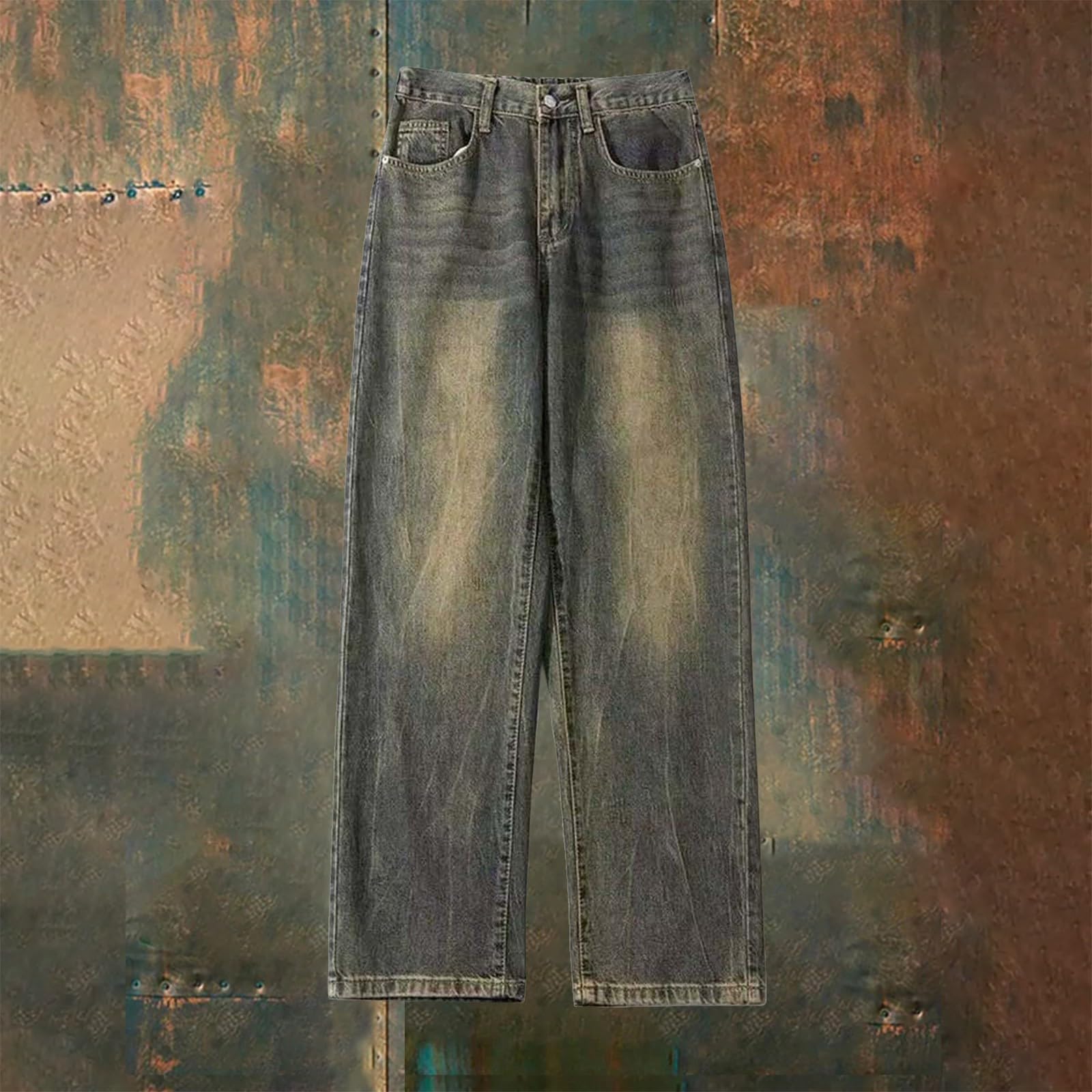 Pantalones Vaqueros Hombre-Pantalones Vaqueros Rectos de Estilo Casual para Uso Diario, para Primavera otoño, para Hombre