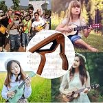 Ukulele Capo - Pince professionnelle pour Soprano, Concert, Tenor, Baryton - Couleur du bois de rose