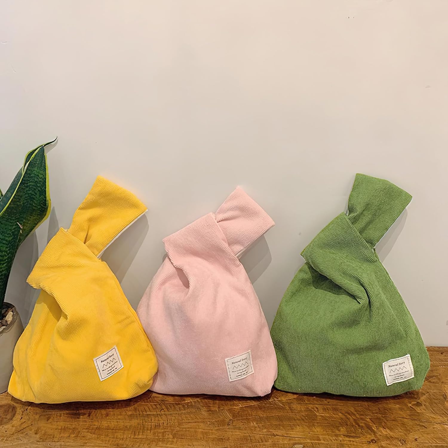 Small Corduroy Wristlet Handbag for Women Japanese Knot Bag Portable Wrist Bag Sleeve Knot Pouch - Image 4