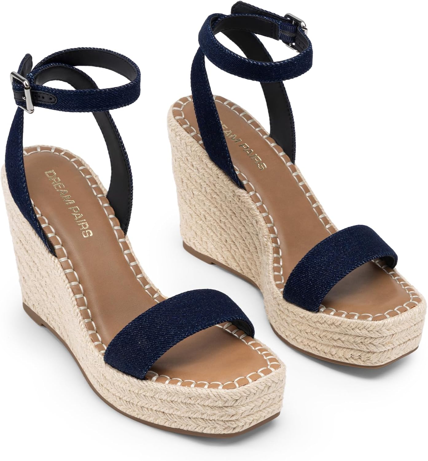 DREAM PAIRS Women's Open Toe Platform Sandals Adjustable Buckle Ankle Strap Comfortable Summer Espadrille Wooden Heeled Wedge Fashion Dressy Shoes - Image 8