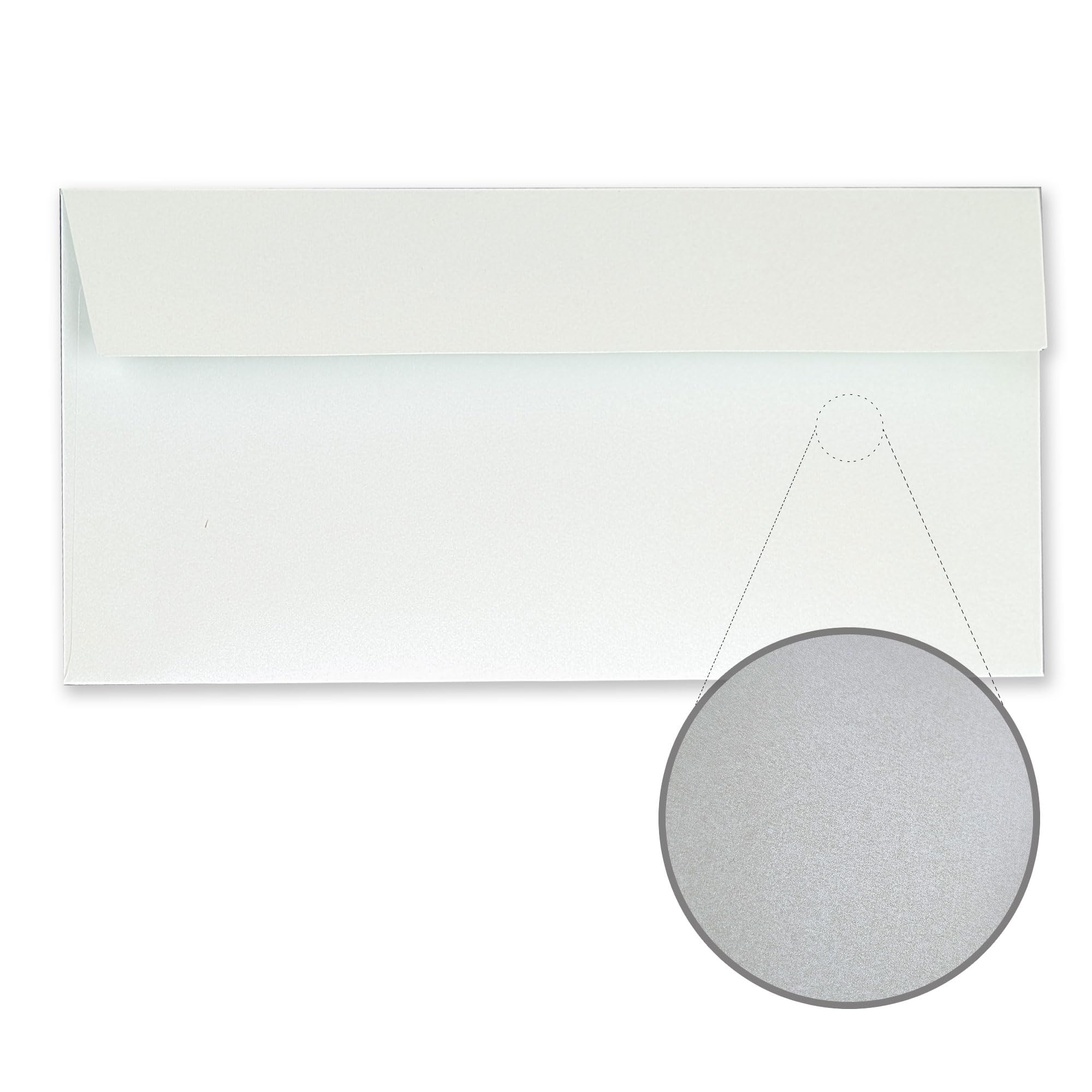 Mailshack Conqueror Luxury Envelopes DL 110mmx220mm, Thick 120gsm. No Watermark, Peel & Seal, Plain (Silver Mist Concept, 100)