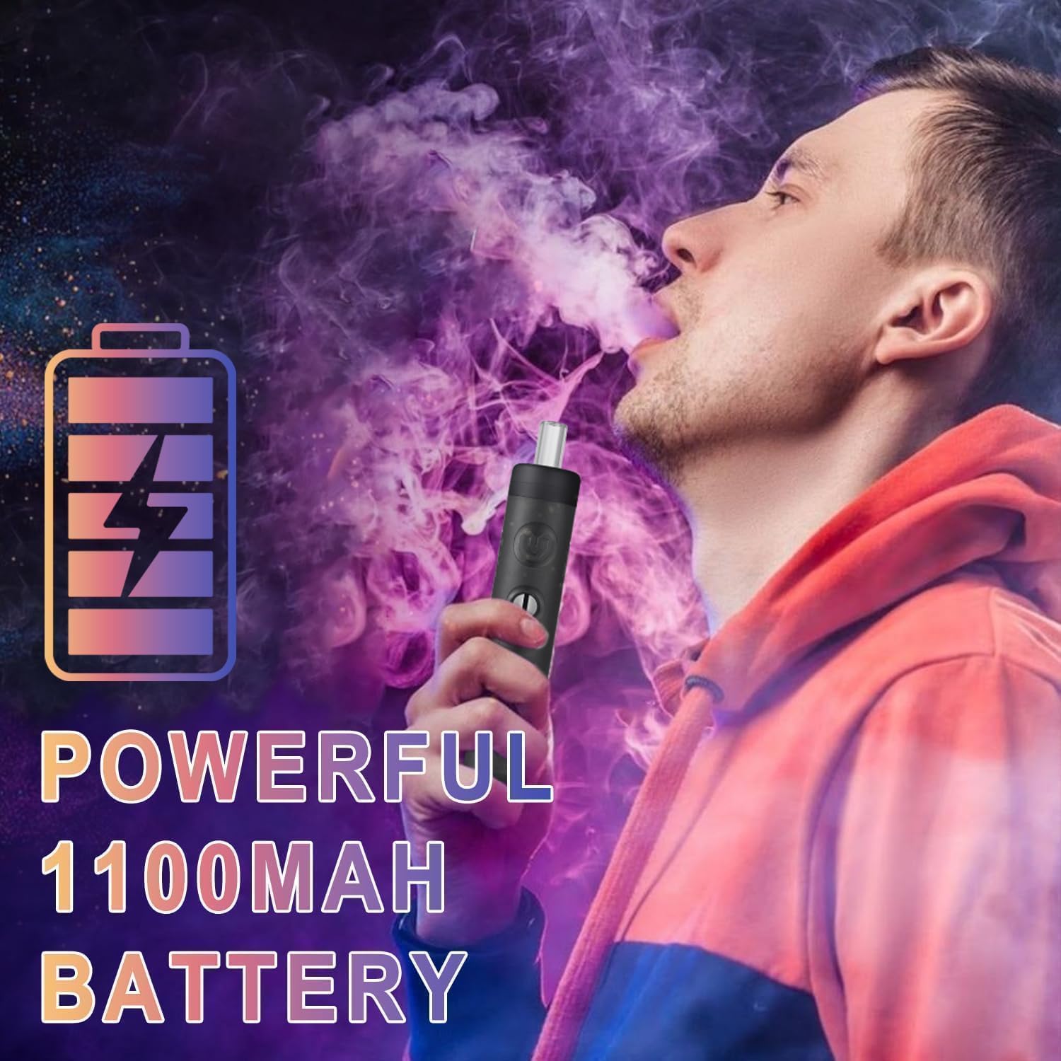 Pluto Vaporizer Kräuter für getrocknete Kräuter Tragbarer Vaporizer Cannabis im Stiftformat mit 3 Temperaturstufen (200 °C/220 °C/240 °C) Design in Lederoptik (Braun)