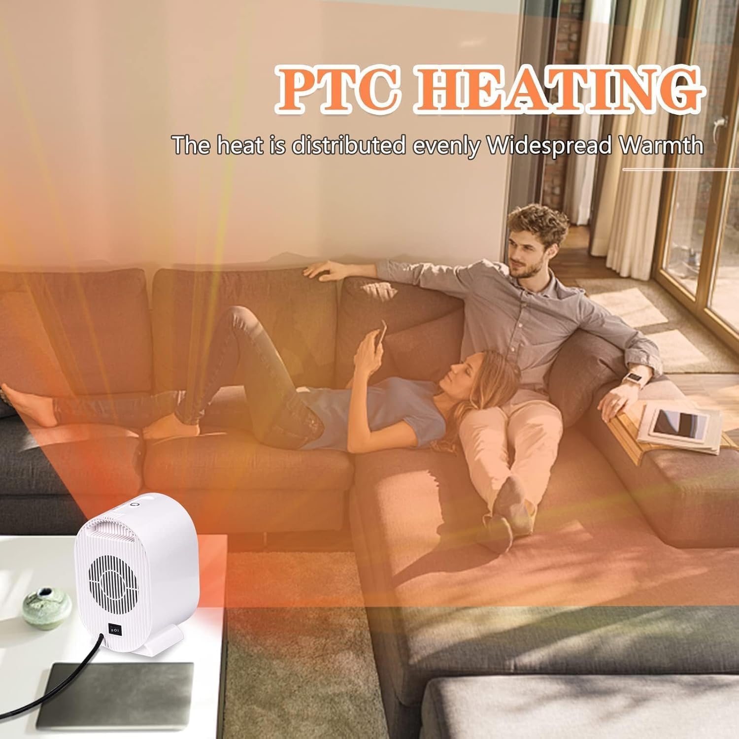 Calentadores Bajo Consumo Pequeños 220V 1200W, Calefactor Ceramico Para Dormitorio, Sala de Estar y Oficina
