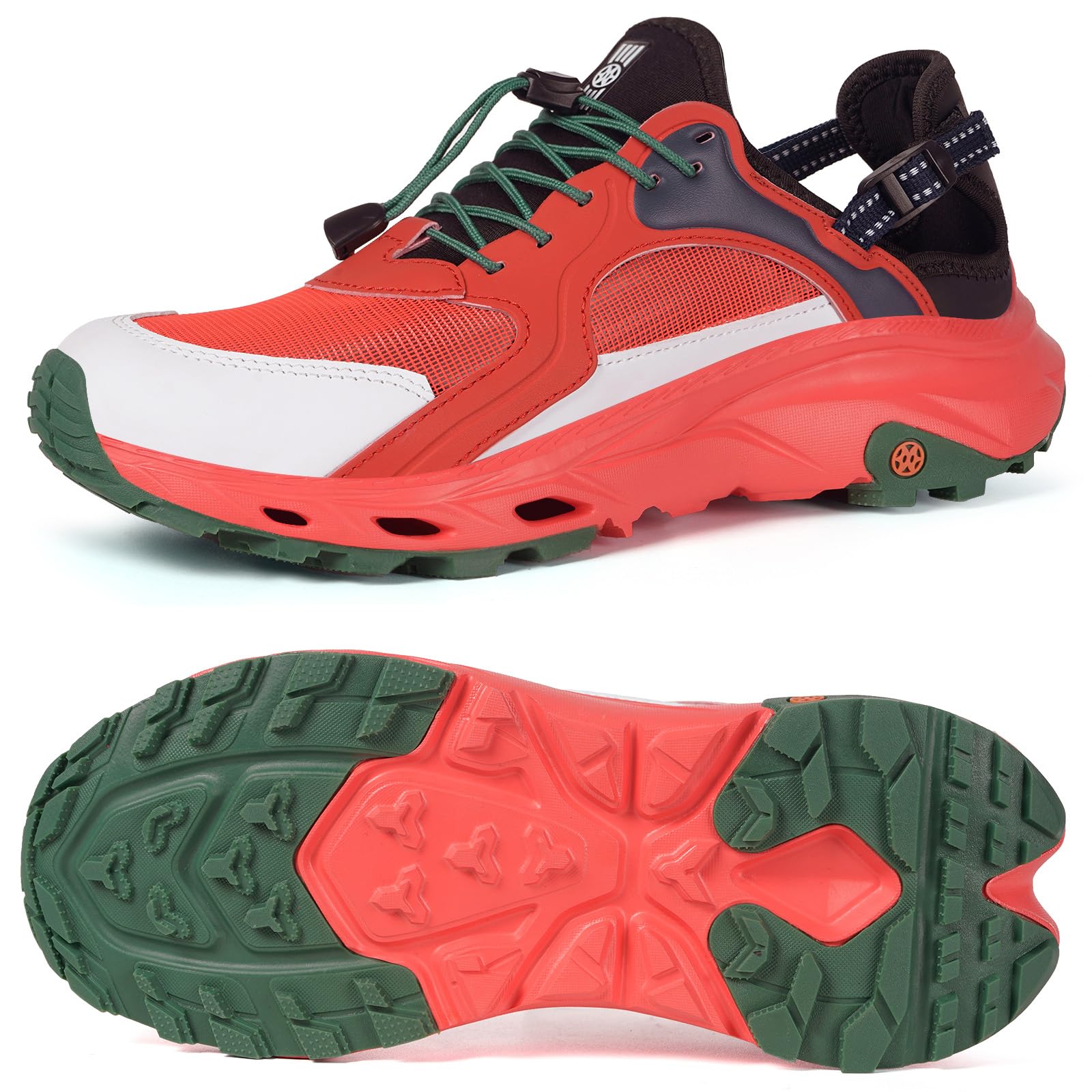 Mens Amphibious Water Shoes Outdoor Hiking Sandals Quick Dry Swim Beach Aqua Shoes Closed Toe Non-Slip for River Fishing Sailing Travel Camping