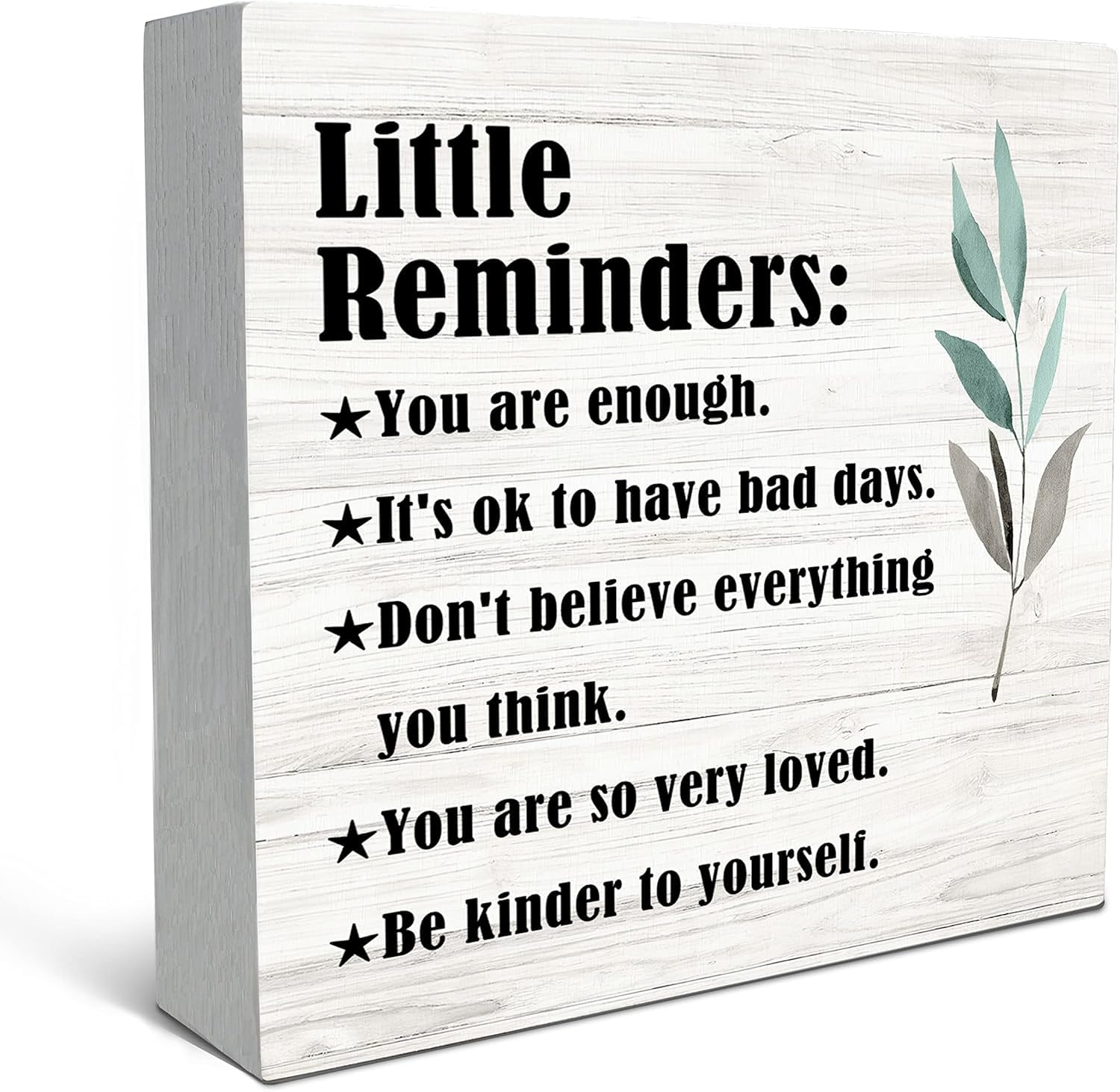 7x7 Inch Little Reminders Wooden Box Sign Inspirational Decor