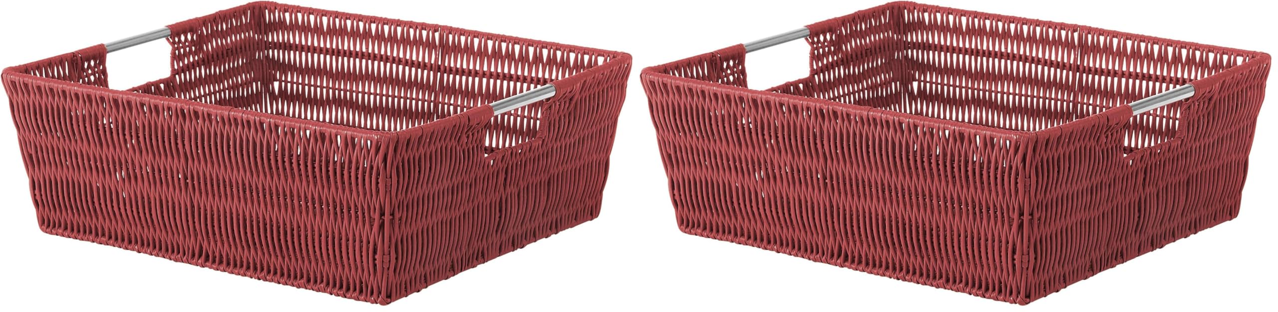 Whitmor Rattique Shelf Tote Red (Pack of 2)