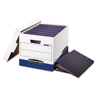 Bankers Box BINDERBOX Heavy-Duty Storage Boxes, FastFold, Lift-Off Lid, Fits Binders 1 1/2 to 3 Inches, 12 1/4 x 18 1/2 x 12, Case of 12 0073301