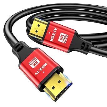 8K HDMI Cable 0.5m, High Speed HDMI Cable 48Gbps 8K@60Hz 4K@120Hz, HDCP 2.2 & 2.3, DTSX, HDR 10 Compatible with Roku TV/eARC/3D/PS5/HDTV/Laptop/Blu-ray RED
