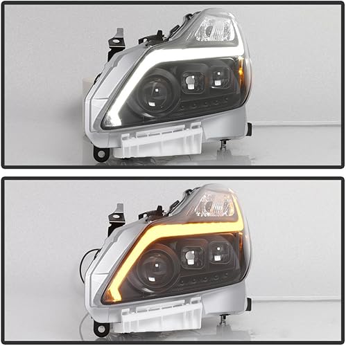 Miniatura 2 de ACANII - Para faros delanteros LED negros con señal secuencial 2008-2015 G37 Q60 Coupé conductor + lado del pasajero