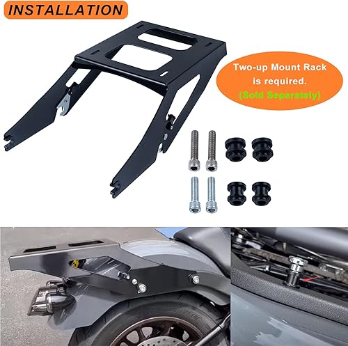 Miniatura 6 de US Stock Moto Onfire - Paquete de viaje picado a juego para Harley M8 Low RiderSST Street Bob Fat Bob Denim Black