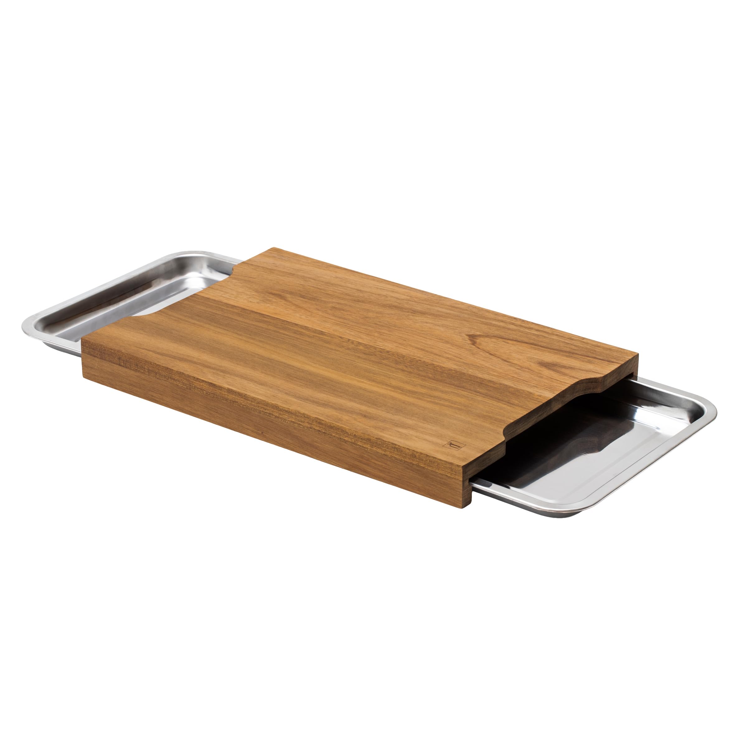 Sabatier Trompette Planche à découper avec tiroirs + Office, Bois acacia