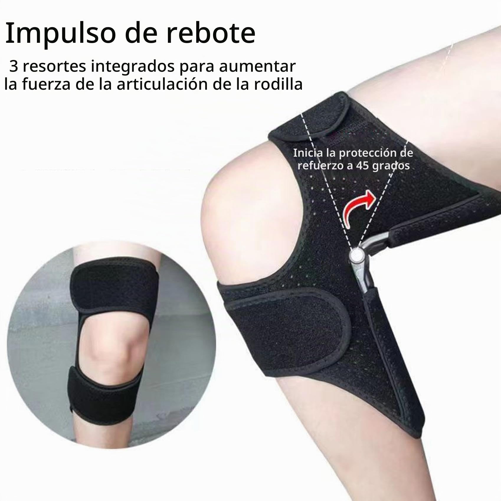Genérico Knee Assistive Device,Knee Booster Brace Junta Soporte Spring Estabilizer,Rodillera Médica De Compresión Dolor Rodilla,Para Piernas Bajas Old Cold Leg Montañismo Squat (C)