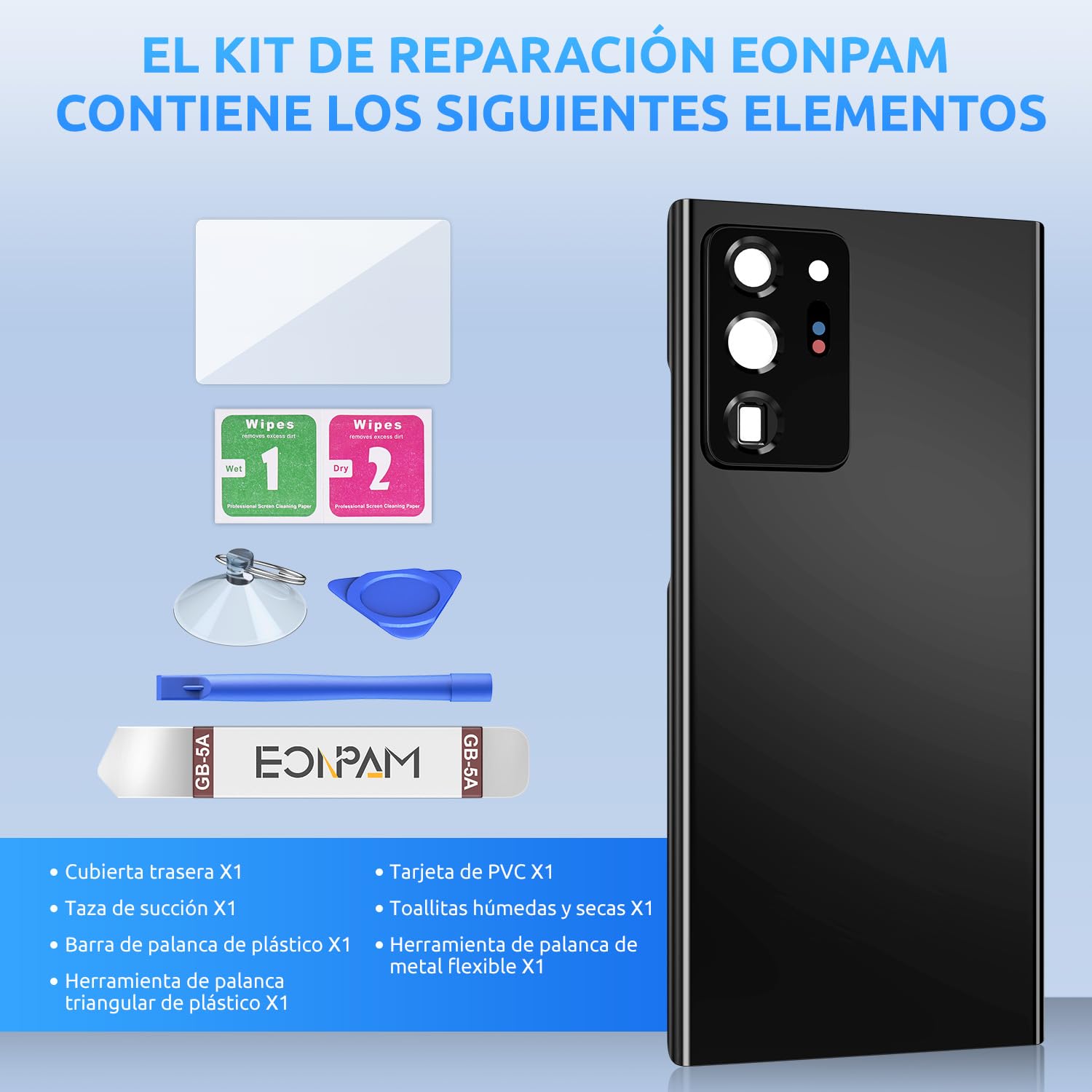 Tapa Trasera Vidrio para Samsung Galaxy Note 20 Ultra Bronze | Calidad original tapa trasera parte trasera reemplazo cristal trasero con lente cámara kit reparación.