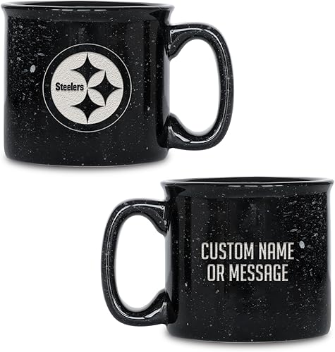 Miniatura 9 de Rico Industries NFL New York Giants - Taza de café personalizada de 12 onzas con logotipo grabado con láser profundo, taza de cerámica para acampar