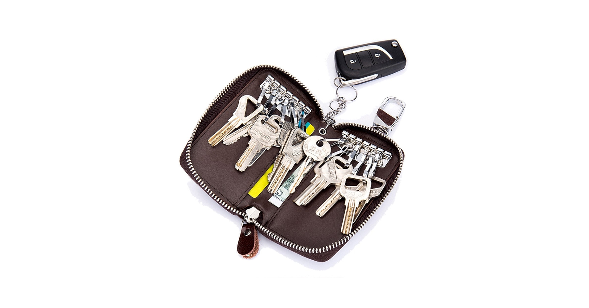 小物 CTHY LEATHER ROOM KEYRING Keyring with leather loop - Black - Men | H&M