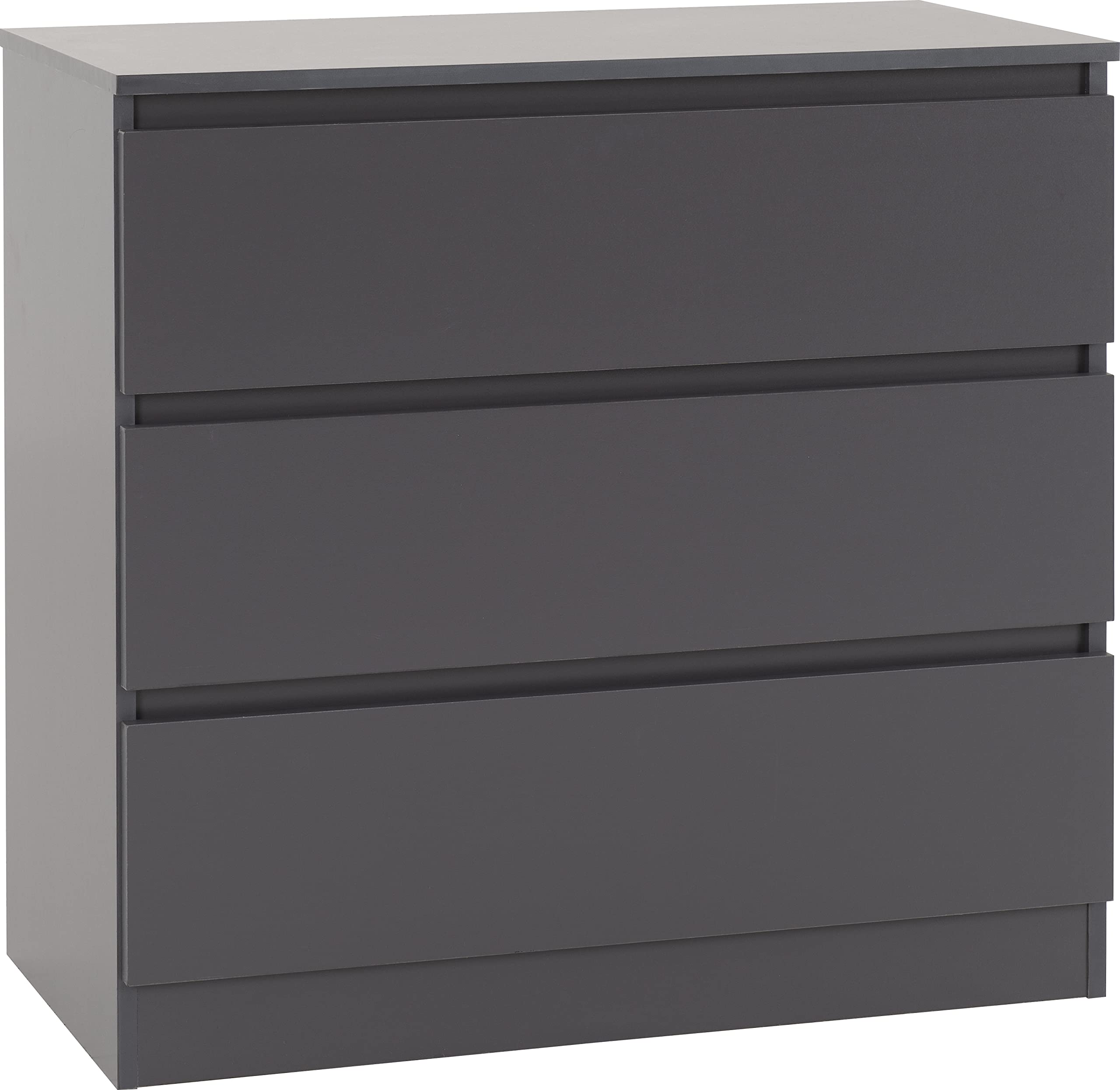 Seconique Malvern Grey 3 Drawer Low Chest of Drawers
