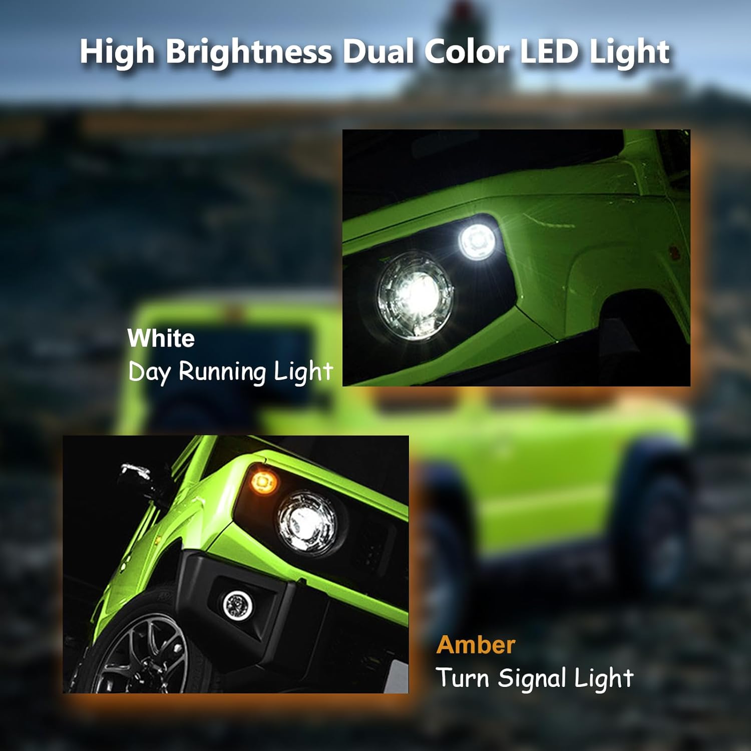 Led Daytime Running Turn Signal Lights Compatible with Suzuki Jimny JB64 JB74 2019-2022 (Clear Lens)