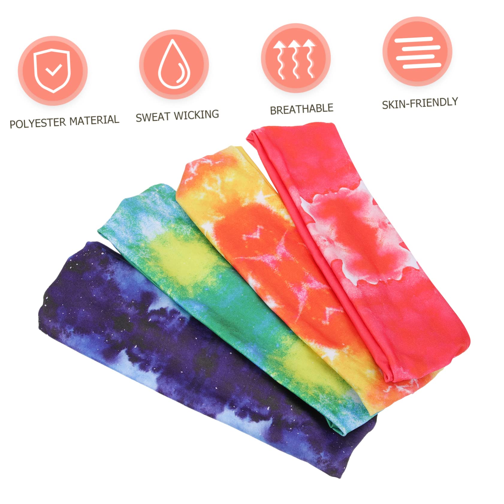 LIFKOME Fascia sportiva Tie Dye fasce sportive elastiche fasce per la corsa Yoga elastici scrunchies e per il sudore fascia per professionale poliestere