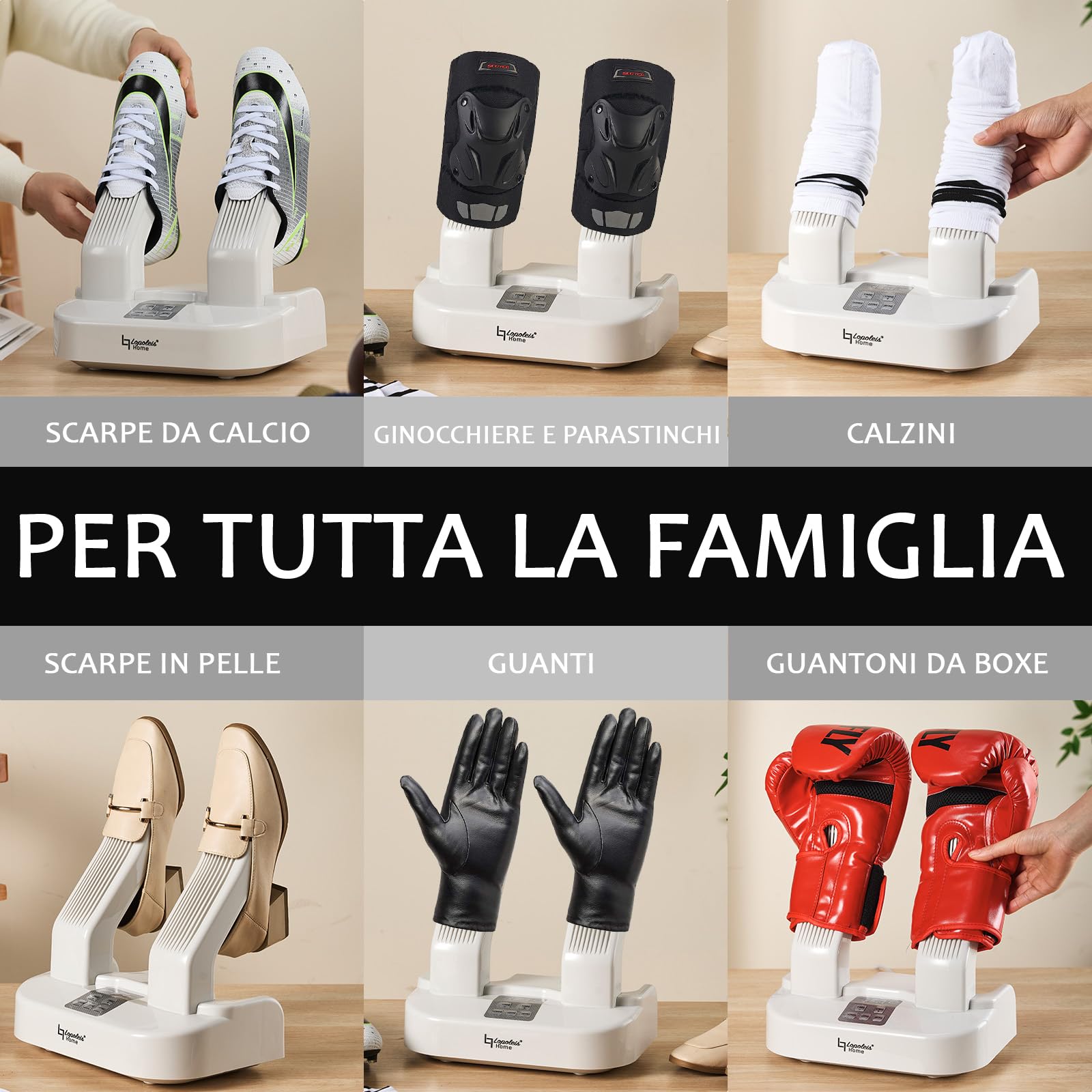 Asciugascarpa elettrico, deodorante perscarpa con ozono, scaldascarpe antibatterico, asciuga calze, asciuga stivali, scarpe da calcio, guanti da calcio