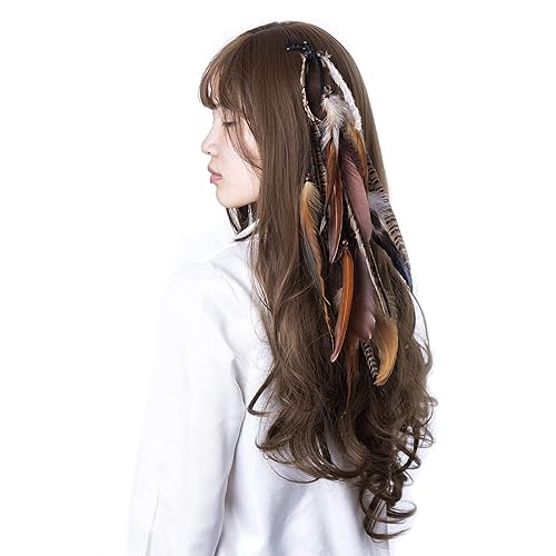 Miniatura 2 de lureme Diadema de plumas indias accesorios-hecho a mano plumas lazos para el pelo vestido de cabeza vestido tribal pluma tocado (hb000012-5)