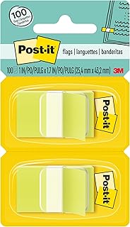 Post-it Flags, 50/Dispenser, 2 Dispensers/Pack, 1 in Wide, Bright Green (680-BG2)