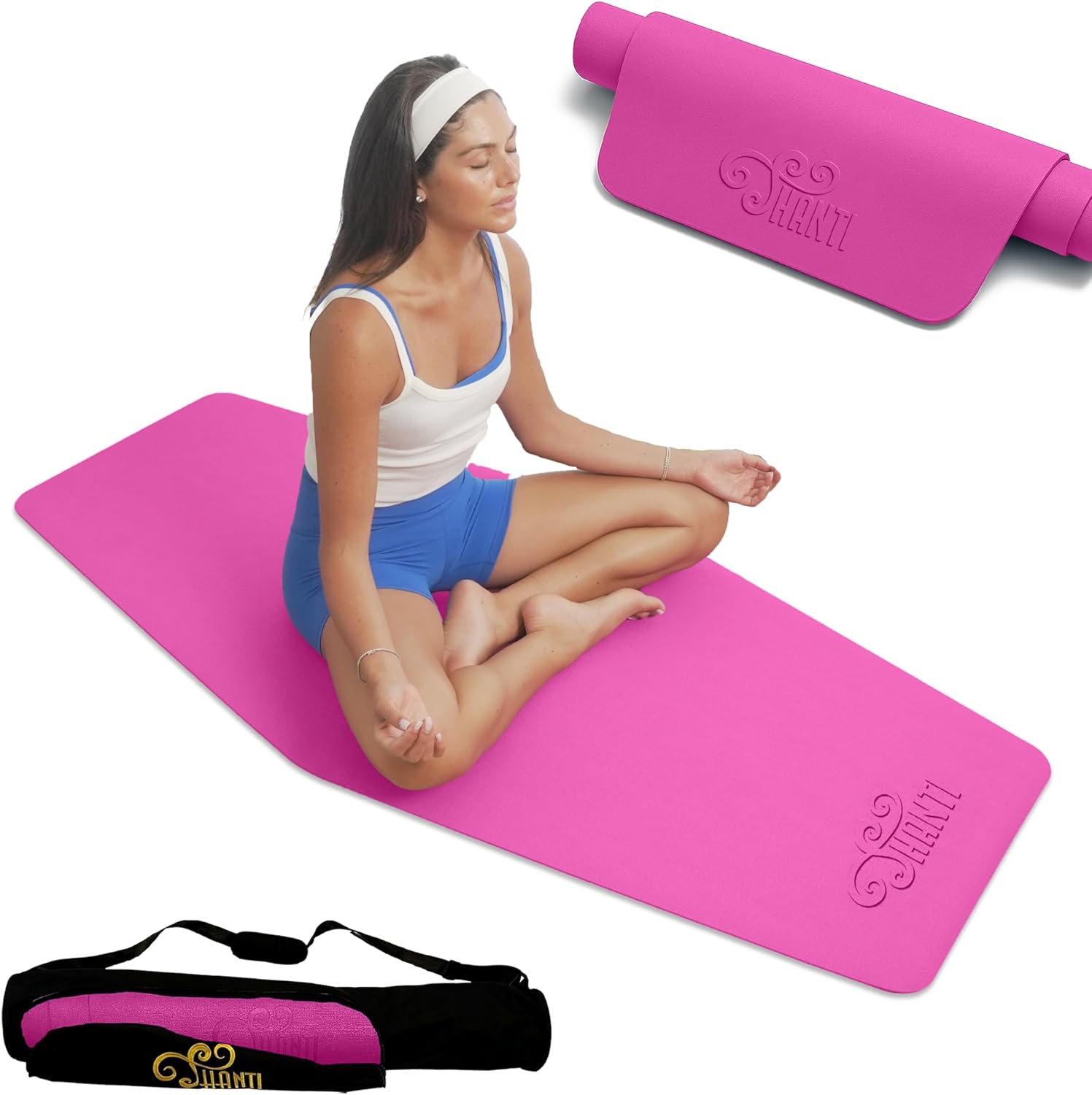 Shanti Diamond Series Yoga Mat - Diamond Shape to expand your Practise, UltraGrip surface, High dencity Cushioning for, Yoga, Pilates, Stretching & Home fitness.
