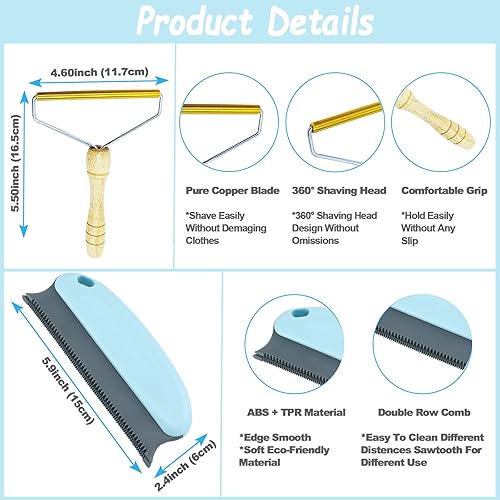 Miniatura 6 de Lint Remover,Lint Roller,Lint Cleaner Pro Fabric Shaver Fuzz Remover Pet Hair Remover for Couch Reusable Dog Hair Carpet Scraper Shaver for Clothes