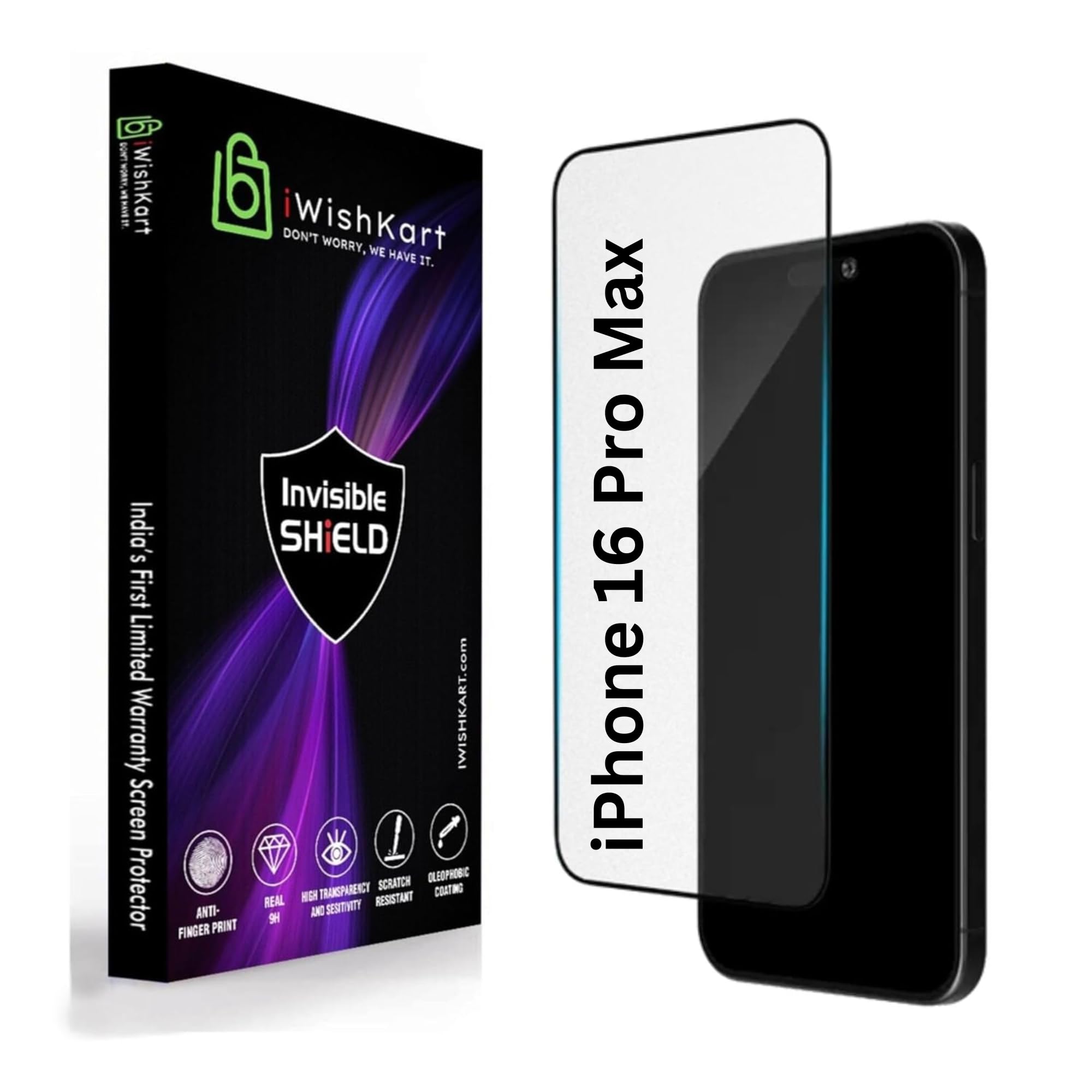 iWishKart® HiS Apple iPhone 16 Pro Max 5G Tempered Glass [with warranty] screen protector guard Full Edge to Edge 9H Full Glue FHD with Easy Installation kit (i phone 16pormax/ 16pro mx) (B0DH56FZ1J) Amazon Price History, Amazon Price Tracker