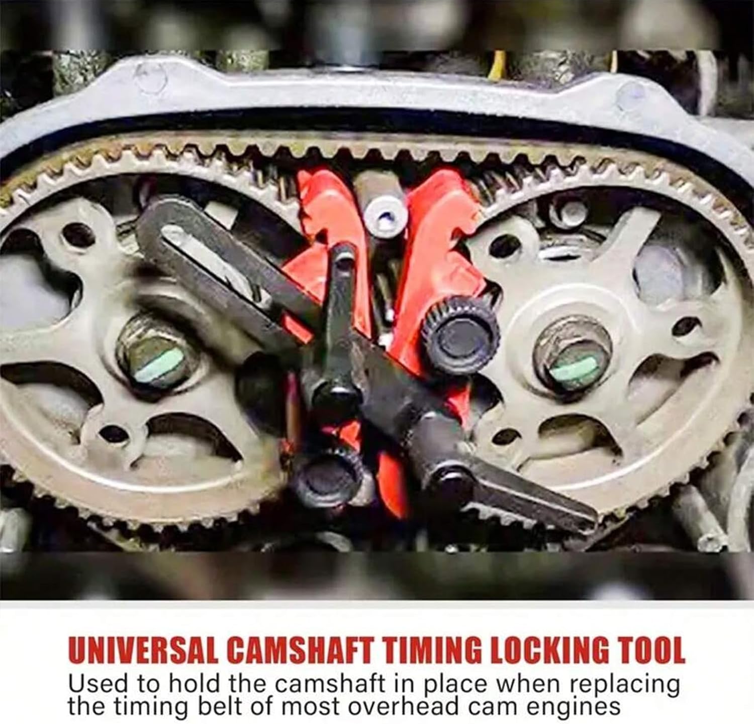 9Pcs Car Engine Engine Camshaft Alignment Timing Tool Kit,Car Dual Camshaft Clamp, Anti-Slip Cam Gear Clamp and Holder Set, Universal Camshaft Locking Tool Kit Fit for Most Cars