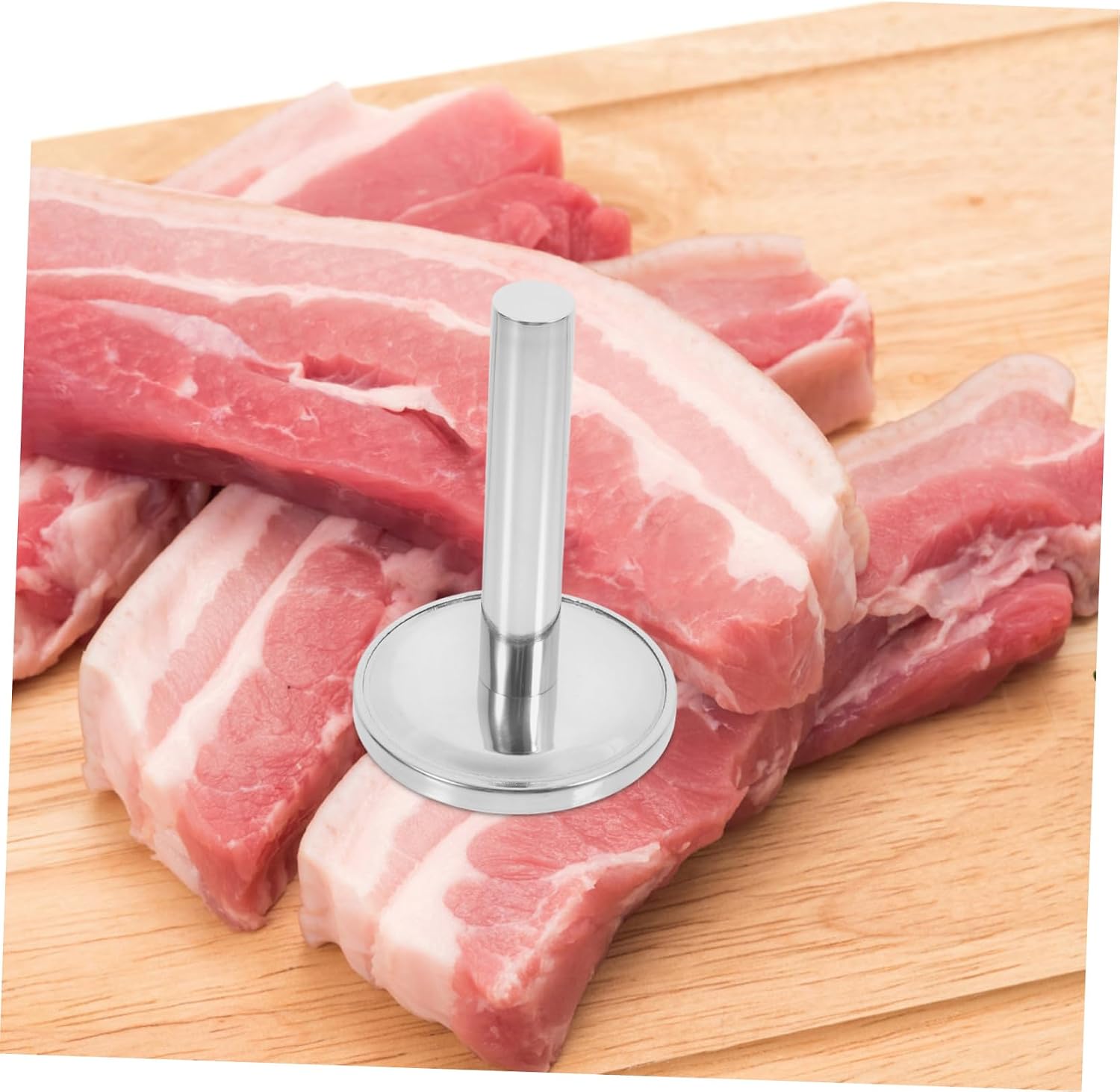 Stainless Steel Meat Hammer Tenderizer Mallet Heavy Duty Tool for Tenderizing and Flattening Chicken and Meat Ergonomic Handle for Comfortable Use Easy to Clean Stainless Steel