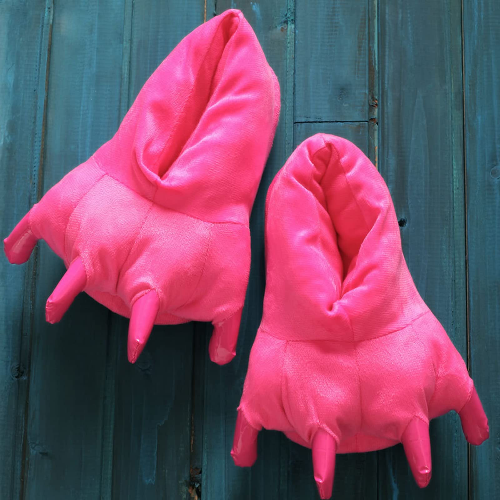 Pantofole Donna Slifori per Pavimenti per Interni Caldi Invernali Donne da Donna Scarpe per Bambini Paw Funny Animal Christmas Monster Dinosaur Claw Plush Home