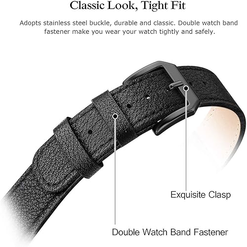 Vista 13 de Correa de piel compatible con Samsung Galaxy Watch 3 de 41 mm / Galaxy Watch Active de 40 mm / Active 2 44mm / Galaxy Watch de 42 mm, 20 mm de piel