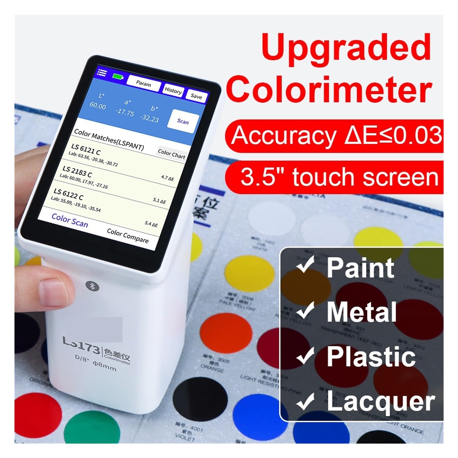 Espectrofotómetro, Colorímetro Digital LS173 D/8, Portátil, Precio, Medidor De Color Pintura, RGB Para Medición